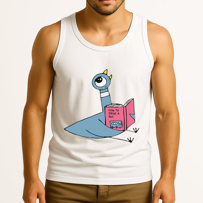 Driven To Read Pigeon Library Reading Books Reader Gift Tank Top