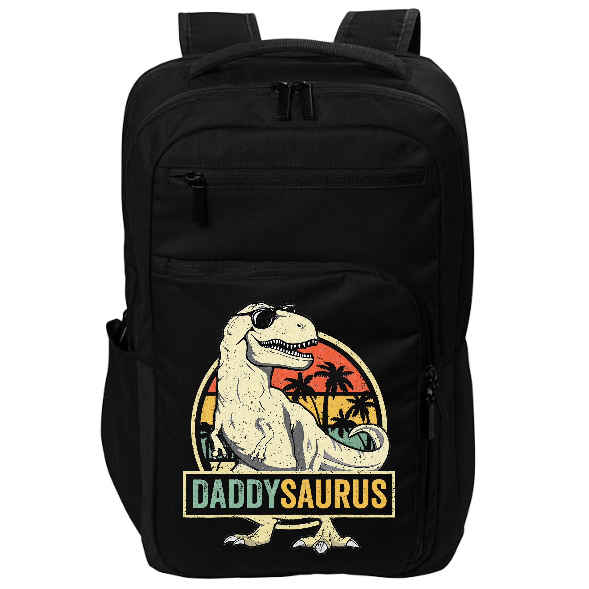 Daddysaurus T Rex Dinosaur Daddy Saurus Fathers Day Gift Dad Impact Tech Backpack