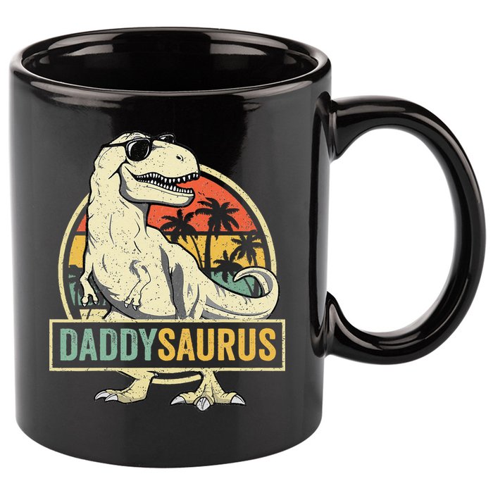 Daddysaurus T Rex Dinosaur Daddy Saurus Fathers Day Gift Dad 11oz C Handle Ceramic Mug