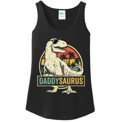 Daddysaurus T Rex Dinosaur Daddy Saurus Fathers Day Gift Dad Ladies Essential Tank