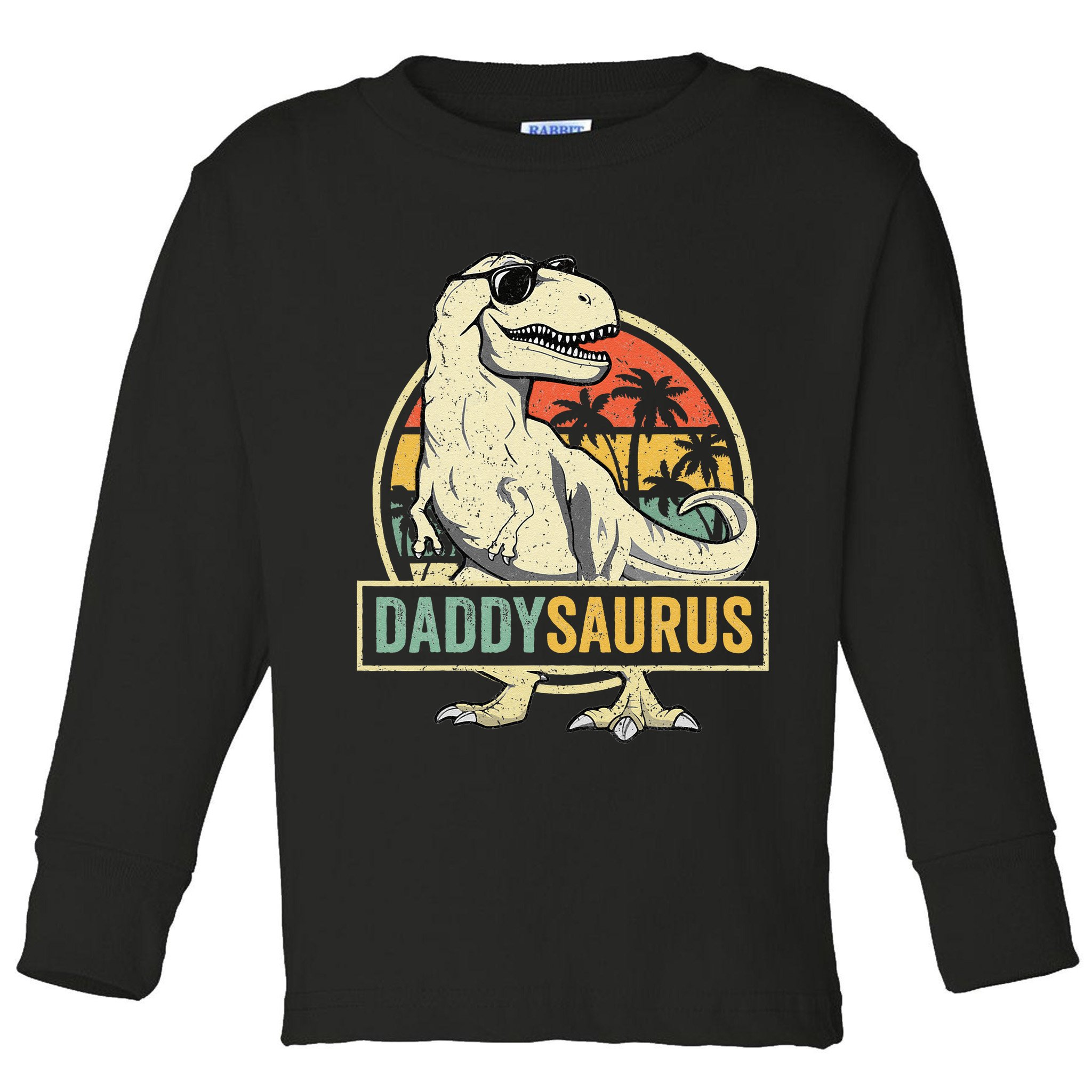 Daddysaurus T Rex Dinosaur Daddy Saurus Fathers Day Gift Dad Toddler Long Sleeve Shirt
