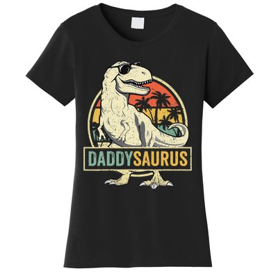 Daddysaurus T Rex Dinosaur Daddy Saurus Fathers Day Gift Dad Women's T-Shirt