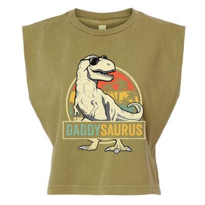 Daddysaurus T Rex Dinosaur Daddy Saurus Fathers Day Gift Dad Garment-Dyed Women's Muscle Tee