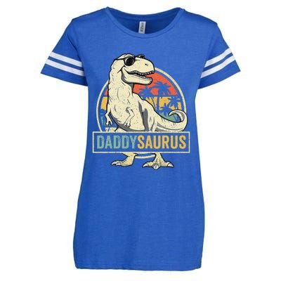 Daddysaurus T Rex Dinosaur Daddy Saurus Fathers Day Gift Dad Enza Ladies Jersey Football T-Shirt