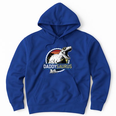 Daddysaurus T Rex Funny Dinosaur Father Dad Vintage Sunset Gift Hoodie