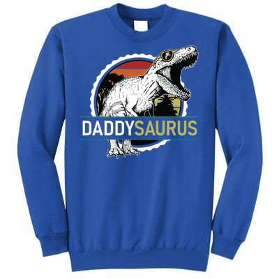 Daddysaurus T Rex Funny Dinosaur Father Dad Vintage Sunset Gift Sweatshirt