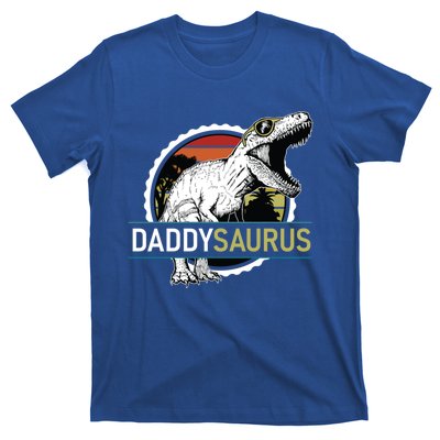 Daddysaurus T Rex Funny Dinosaur Father Dad Vintage Sunset Gift T-Shirt