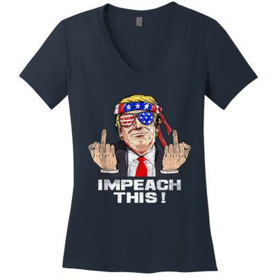 Donald Trump Run For President American Impeach This Pro Donald Trump Gifts Rep Women's V-Neck T-Shirt