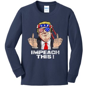 Donald Trump Run For President American Impeach This Pro Donald Trump Gifts Rep Kids Long Sleeve Shirt