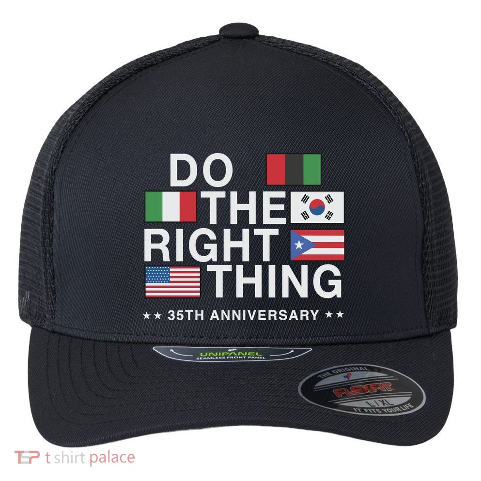 Do The Right Thing Flag 35th Anniversary Flexfit Unipanel Trucker Cap
