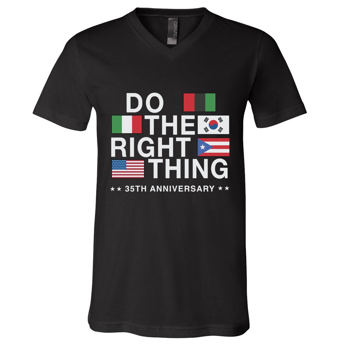 Do The Right Thing Flag 35th Anniversary V-Neck T-Shirt