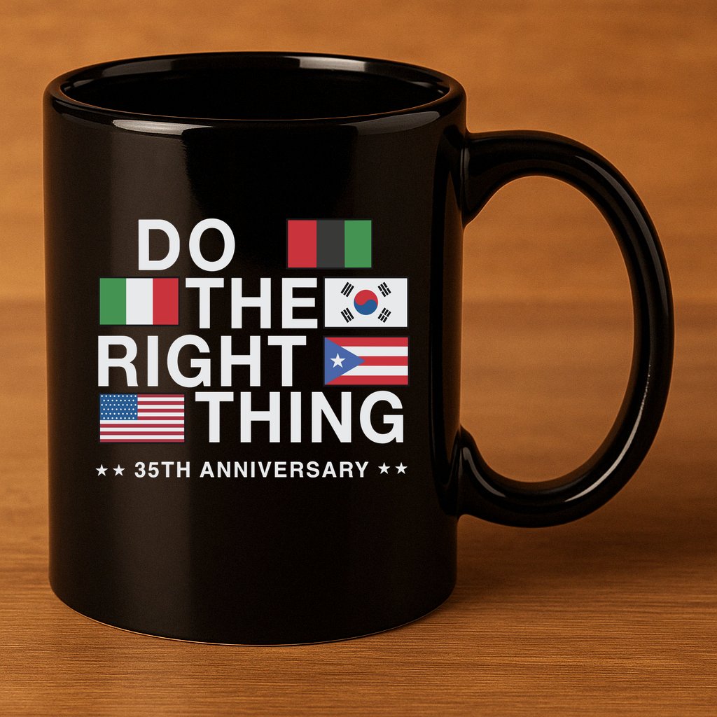 Do The Right Thing Flag 35th Anniversary 11oz C Handle Ceramic Mug