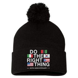 Do The Right Thing Flag 35th Anniversary Pom Pom 12in Knit Beanie