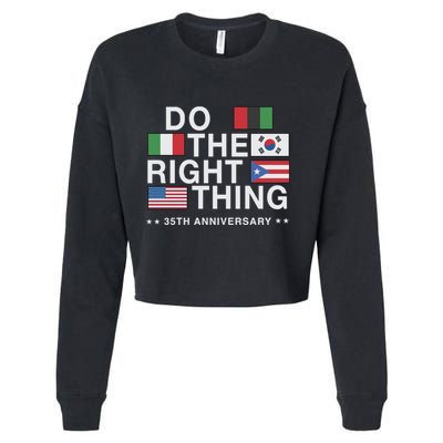 Do The Right Thing Flag 35th Anniversary Cropped Pullover Crew