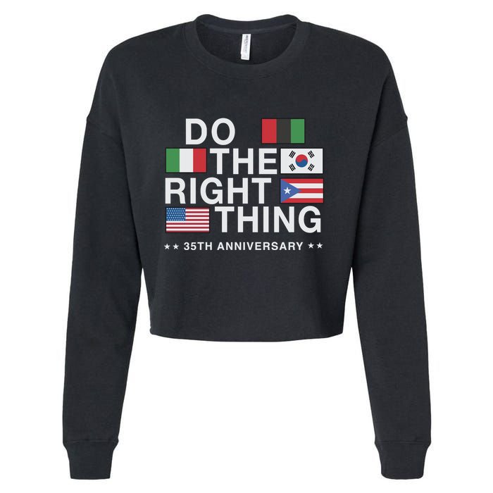 Do The Right Thing Flag 35th Anniversary Cropped Pullover Crew