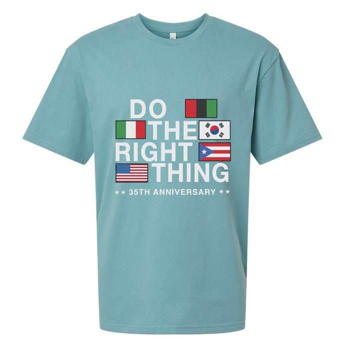 Do The Right Thing Flag 35th Anniversary Sueded Cloud Jersey T-Shirt