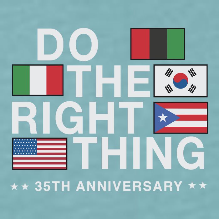 Do The Right Thing Flag 35th Anniversary Sueded Cloud Jersey T-Shirt