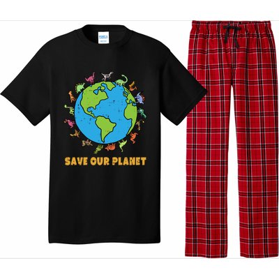 Dinosaurs T Rex Save Our Planet Awareness Earth Day Gift Pajama Set