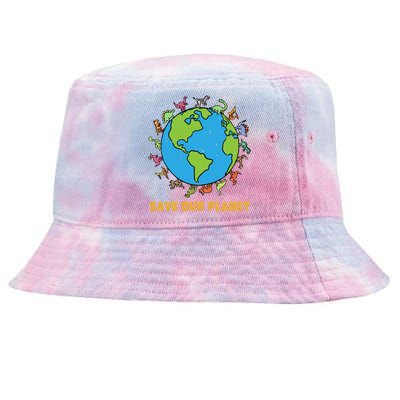 Dinosaurs T Rex Save Our Planet Awareness Earth Day Gift Tie-Dyed Bucket Hat