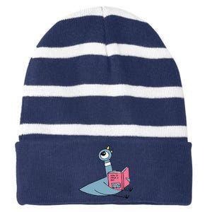 Driven To Read Pigeon Library Reading Books Reader Striped Beanie with Solid Band