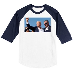 Donald Trump Rally Fist Pump Photo President Memorabilia Gift Baseball Sleeve Shirt