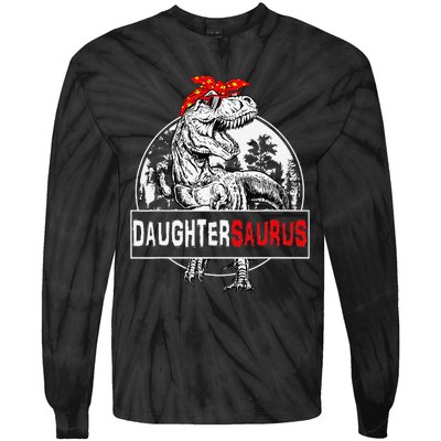 Daughtersaurus T rex Dinosaur DaughterSaurus Family Matching Tie-Dye Long Sleeve Shirt