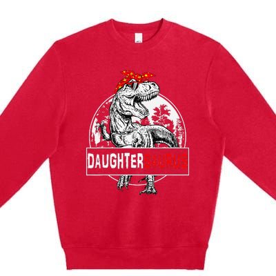 Daughtersaurus T rex Dinosaur DaughterSaurus Family Matching Premium Crewneck Sweatshirt