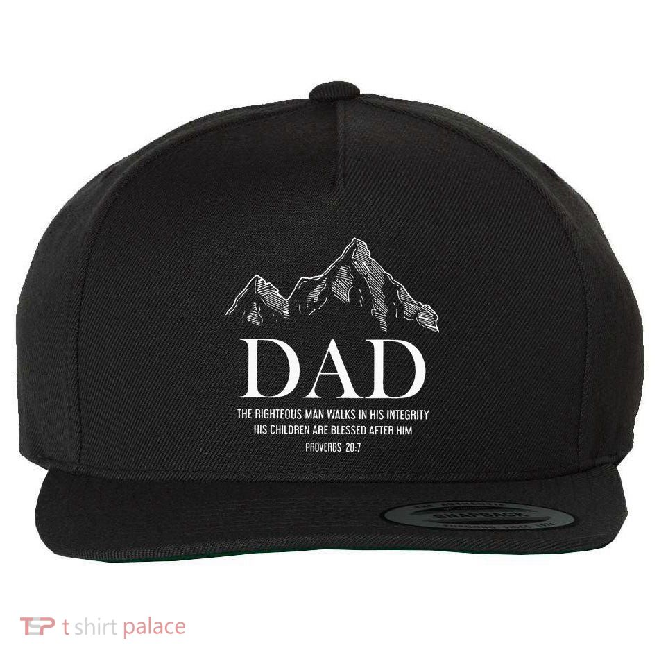 Dad The Righteous Man Walks In His Integrity His Children Wool Snapback Cap