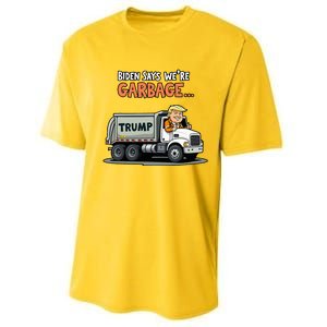 Donald Trump Rides In Garbage Truck Performance Sprint T-Shirt