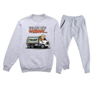 Donald Trump Rides In Garbage Truck Premium Crewneck Sweatsuit Set