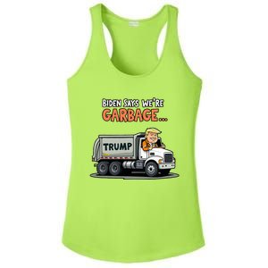 Donald Trump Rides In Garbage Truck Ladies PosiCharge Competitor Racerback Tank