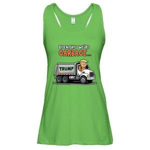 Donald Trump Rides In Garbage Truck Ladies Essential Flowy Tank