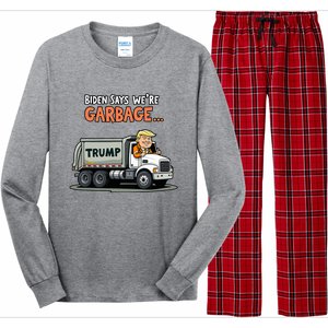 Donald Trump Rides In Garbage Truck Long Sleeve Pajama Set