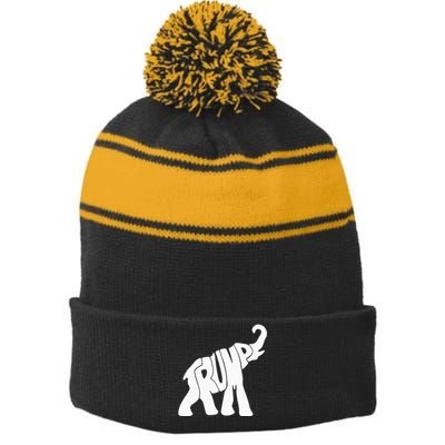 Donald Trump Republican Elephant Trump Supporter President Stripe Pom Pom Beanie