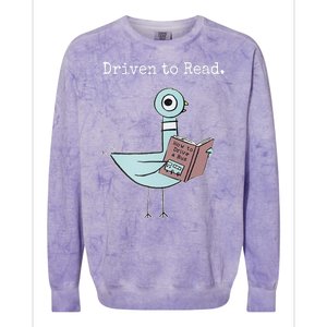 Driven To Read Pigeon Book Colorblast Crewneck Sweatshirt