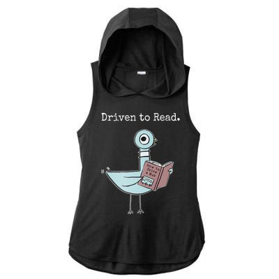 Driven To Read Pigeon Book Ladies PosiCharge Tri-Blend Wicking Draft Hoodie Tank