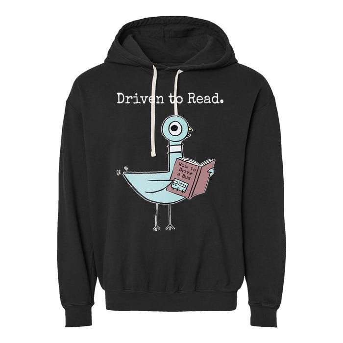 Driven To Read Pigeon Book Garment-Dyed Fleece Hoodie