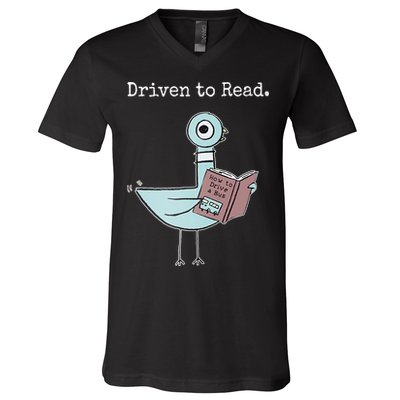 Driven To Read Pigeon Book V-Neck T-Shirt