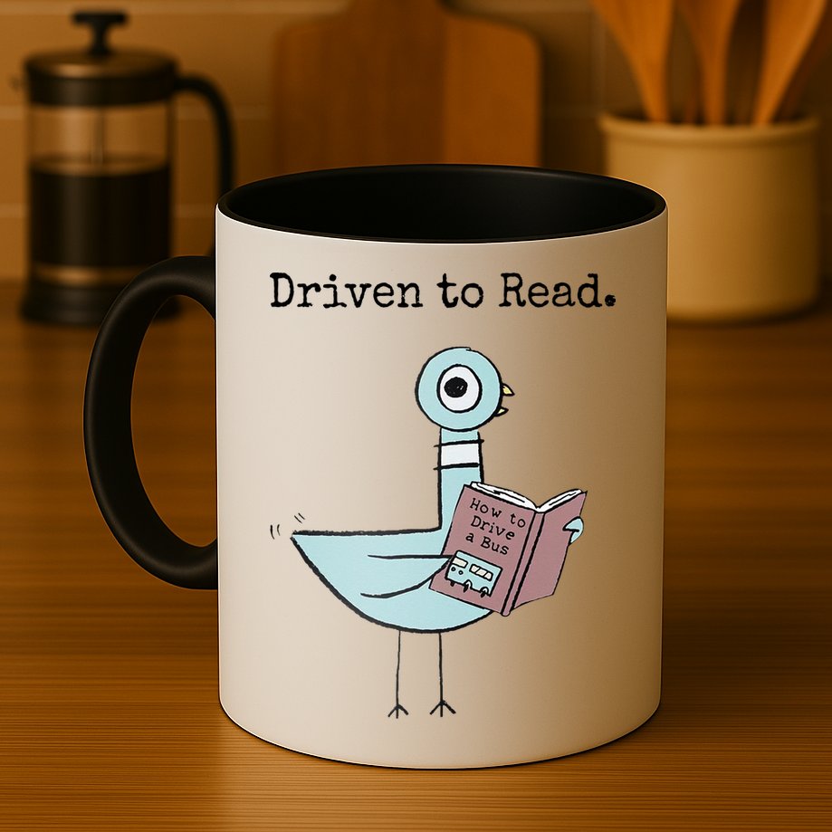 Driven To Read Pigeon Book Mug