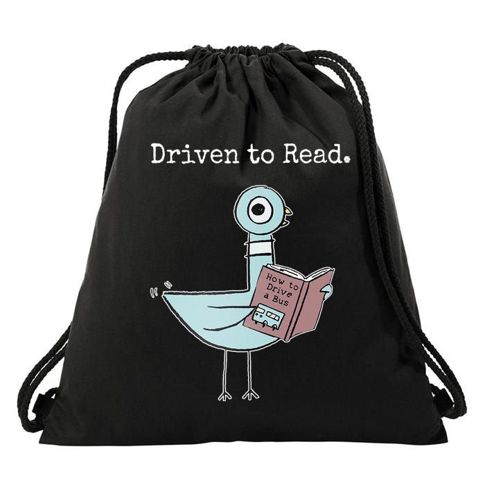Driven To Read Pigeon Book Drawstring Bag
