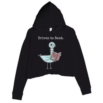 Driven To Read Pigeon Book Crop Fleece Hoodie