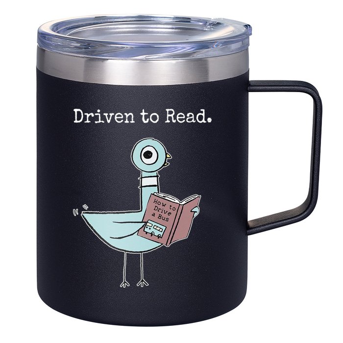 Driven To Read Pigeon Book 12oz Stainless Steel Coffee Mug