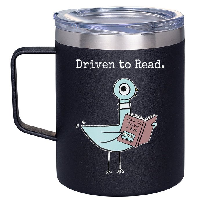 Driven To Read Pigeon Book 12oz Stainless Steel Coffee Mug