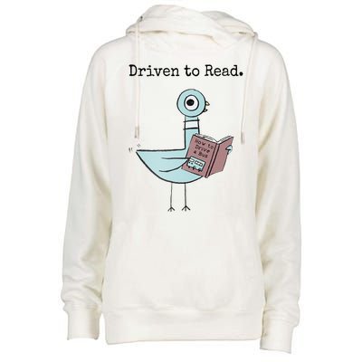 Driven To Read Pigeon Book Womens Funnel Neck Pullover Hood