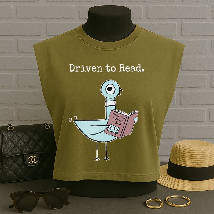 Driven To Read Pigeon Book Garment-Dyed Women's Muscle Tee