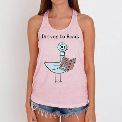 Driven To Read Pigeon Book Women's Knotted Racerback Tank