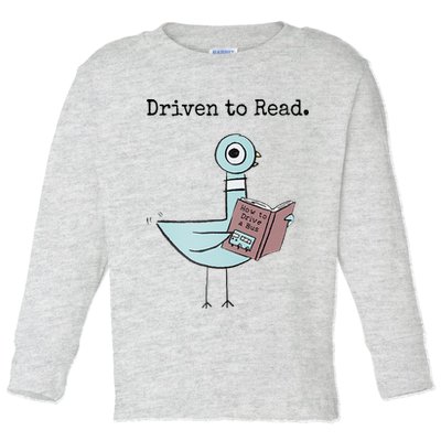 Driven To Read Pigeon Book Toddler Long Sleeve Shirt