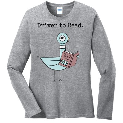 Driven To Read Pigeon Book Ladies Long Sleeve Shirt