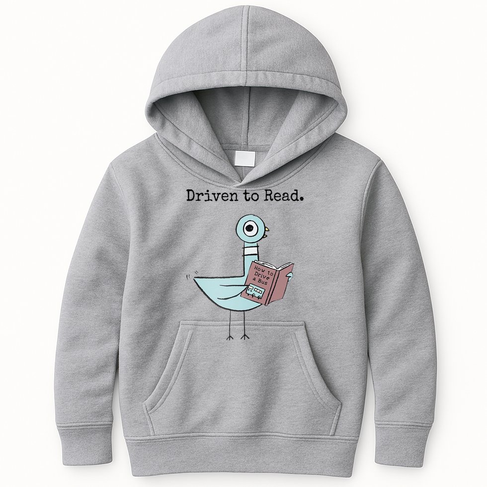 Driven To Read Pigeon Book Kids Hoodie