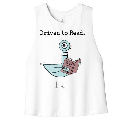 Driven To Read Pigeon Book Women's Racerback Cropped Tank